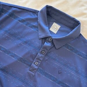 Callaway Men's Navy Striped Polo Shirt